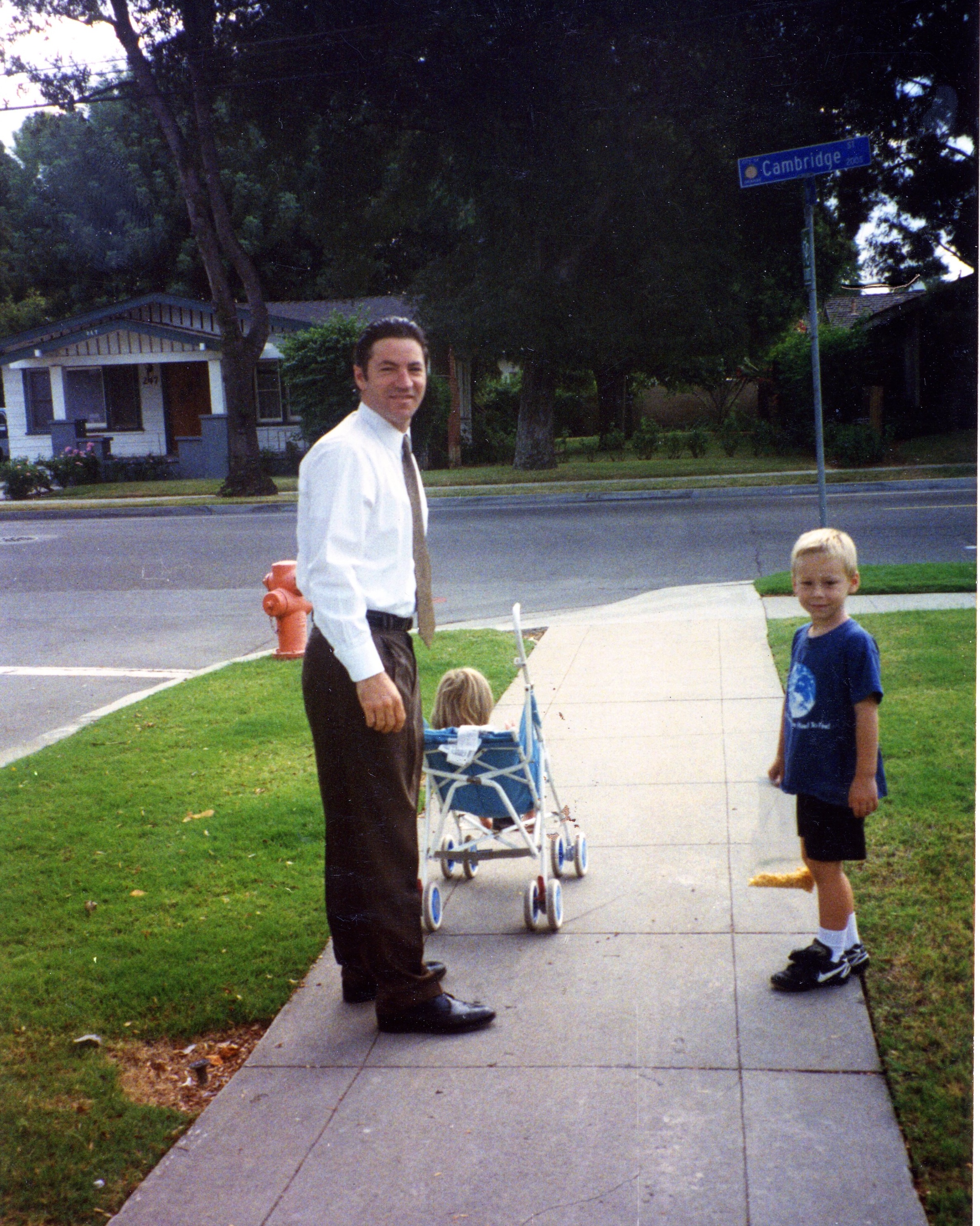 James as a child with his dad
